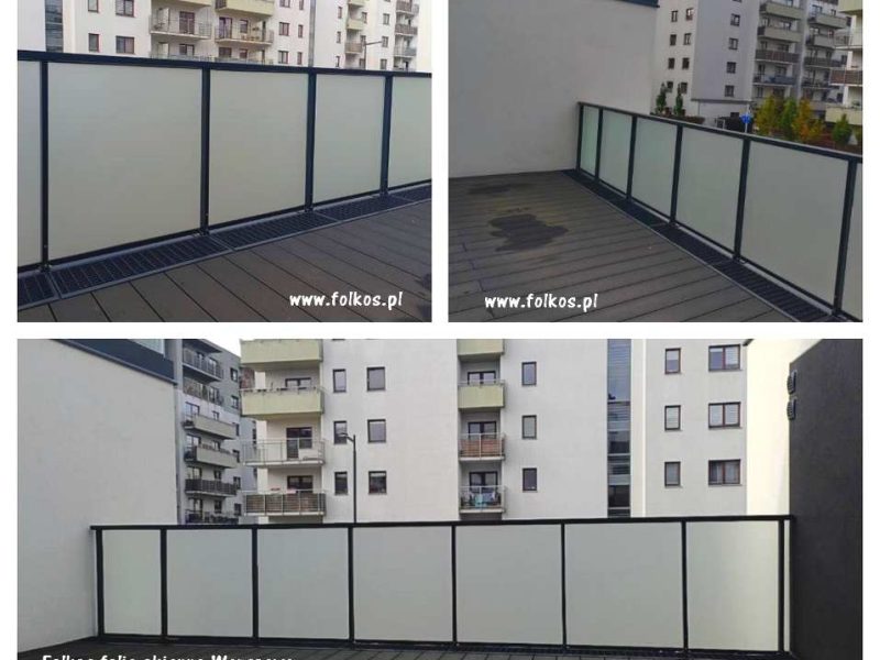 Folie na szklane balustrady balkonowe- folia matowa na BALKON Warszawa -Oklejamy balkony