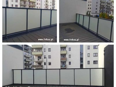 Oklejamy balkony Warszawa- folia matowa na szyby balkonowe Folkos folie mat mrożony