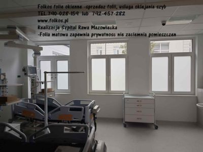 Folie na okna w szpitalu, przychodni zdrowia, gabinetach zabiegowych, spa....Oklejanie szyb Warszawa